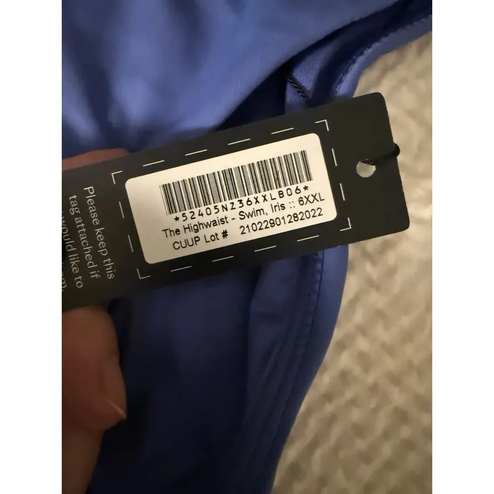 NWT Cuup High Waist Swim Bottoms Iris Blue 6 (XXL)